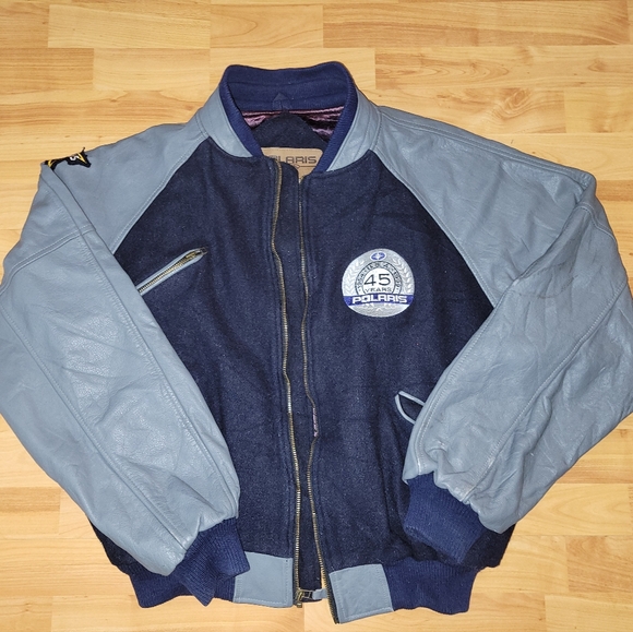 polaris Other - Vintage Polaris Varsity Navy Gray Bomber Jacket, Made In Canada Men's Large/XL